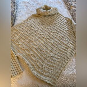 Ya Los Angeles Textured Cream Turtleneck Sweater